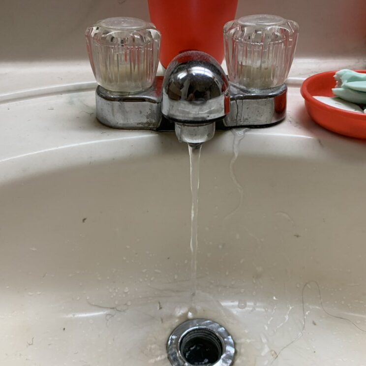 faucet with flowing water